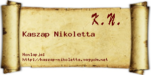 Kaszap Nikoletta névjegykártya