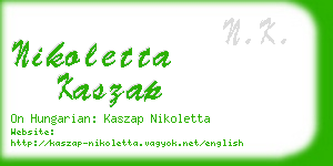 nikoletta kaszap business card